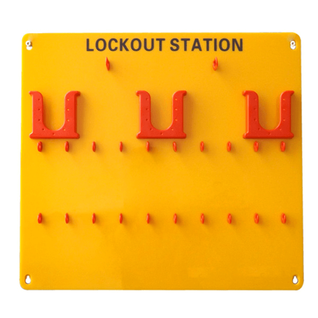 Station d'étiquette de verrouillage de sécurité portable jaune 10 Cadlocks